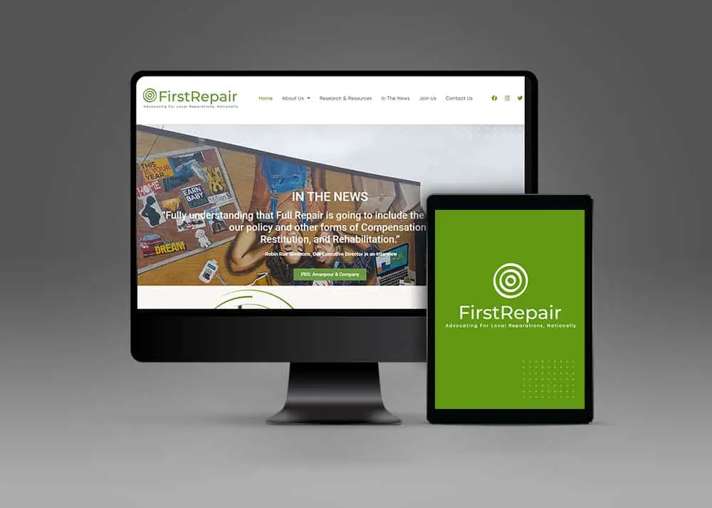 FirstRepair company website on desktop and tablet screens