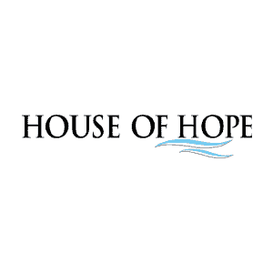 House of Hope logo with blue wave design