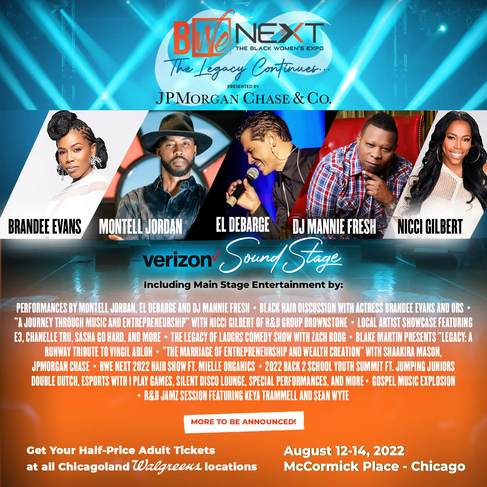 BWe Next Legacy Continues event featuring Brandee Evans, Montell Jordan, and more, August 2022