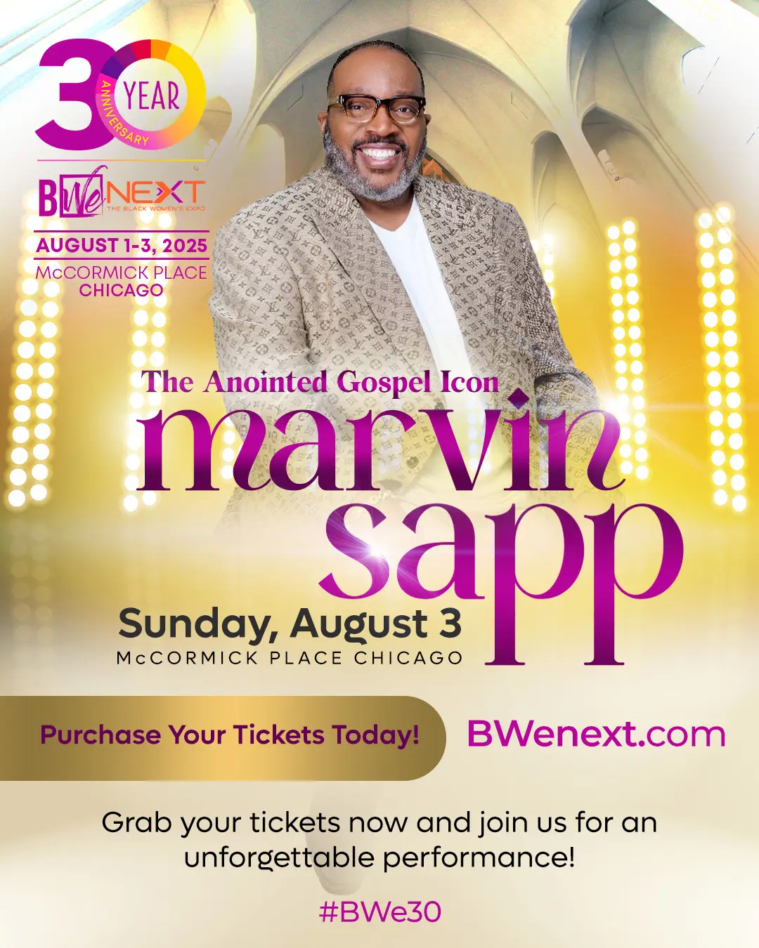 Marvin Sapp live concert at BWe Next 2025, Chicago event