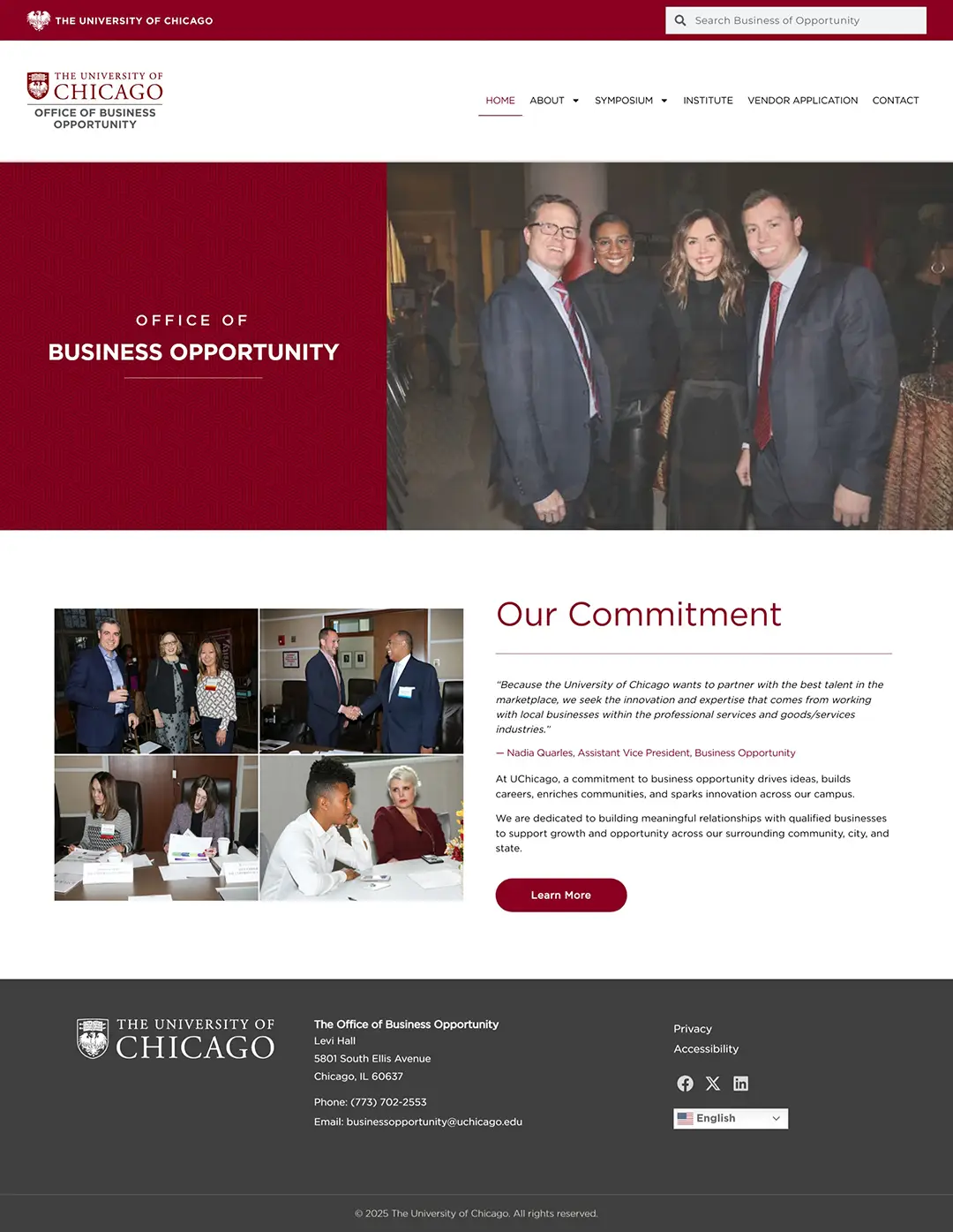 University of Chicago Office of Business Opportunity event with attendees