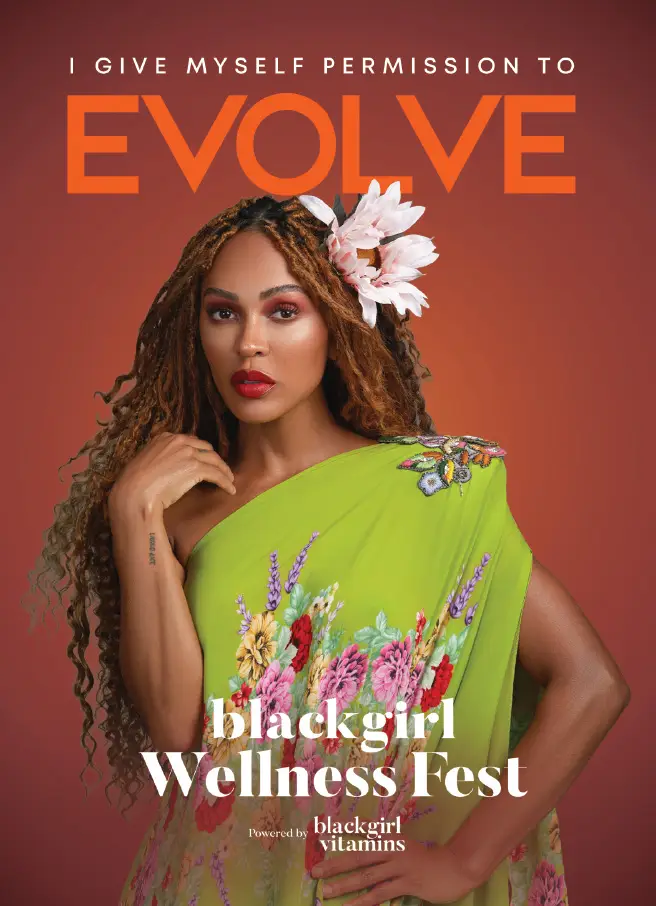 Woman in floral dress promoting Black Girl Wellness Fest
