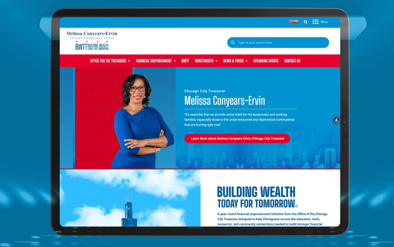 Chicago City Treasurer Melissa Conyears-Ervin on official website tablet display